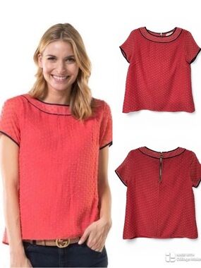 Sail to Sable silk Swiss top blouse